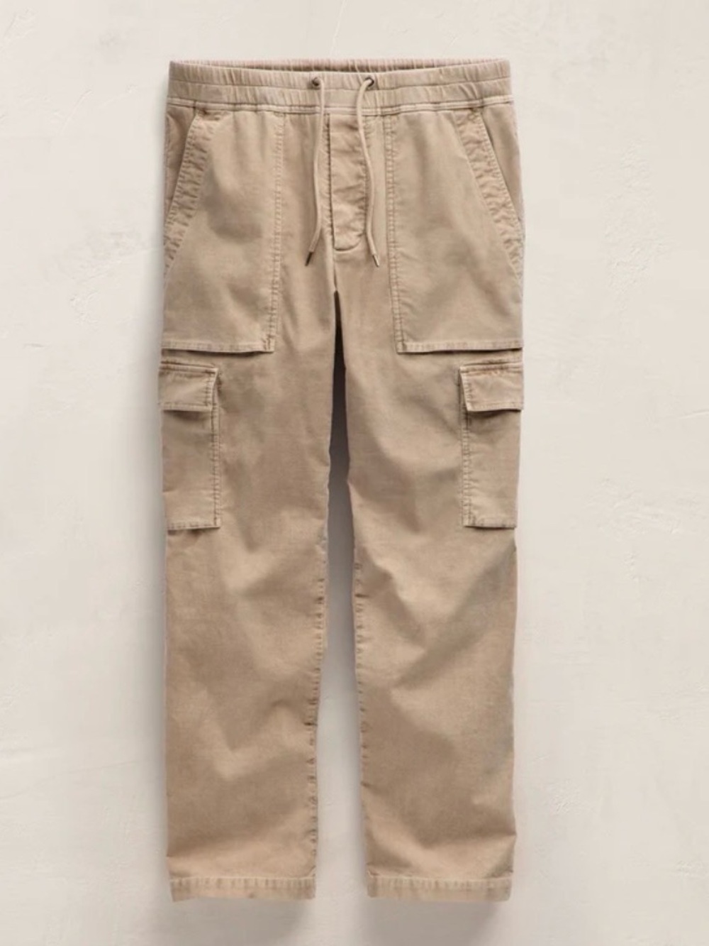 James Perse Tan Stone Pigment Cord Utility Cargo Pants Drawstring Waist Sz 3 / L